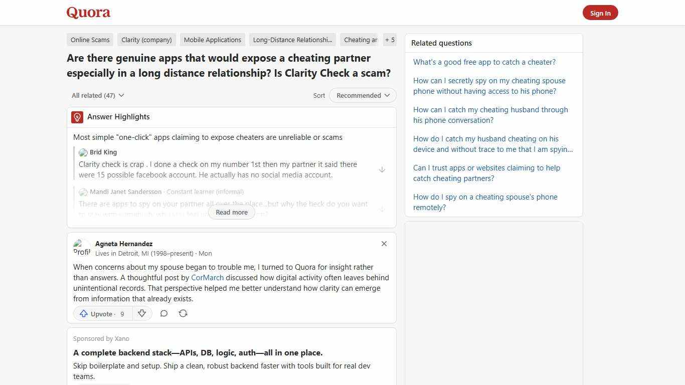 Are there genuine apps that would expose a cheating partner especially in a long distance relationship? Is Clarity Check a scam? - Quora